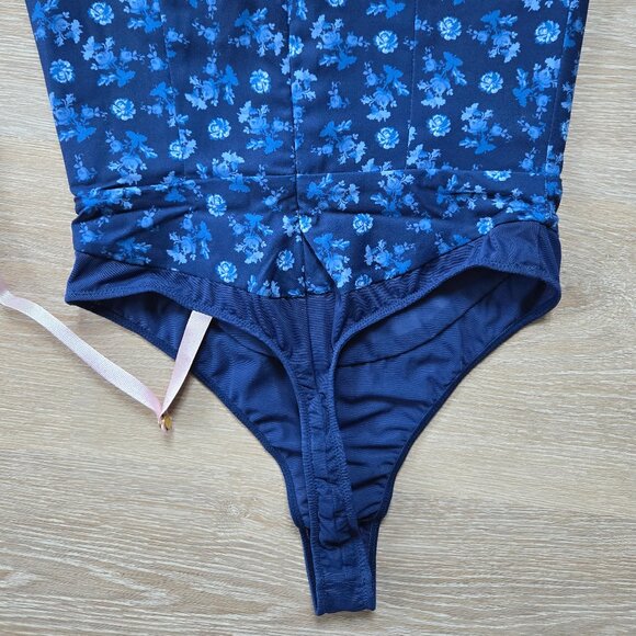 HOUSE OF CB “Savia” Floral Corset Bodysuit in sapphire blue Small  New With Tags - Picture 11 of 17